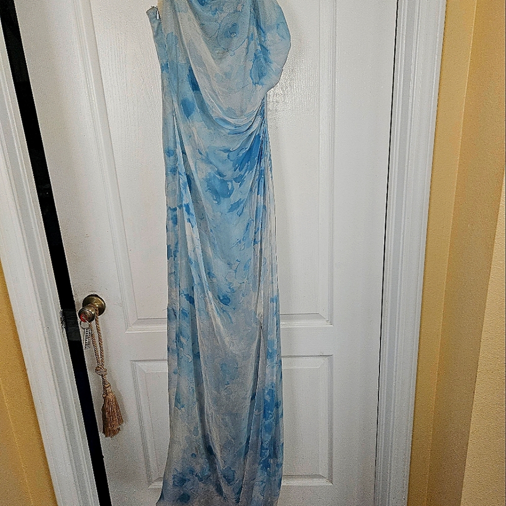 Long Sheer cowl neck thin straps..